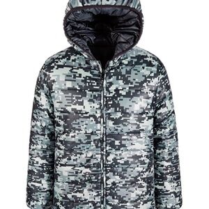 NWT: Epic Threads Boys Camo to Solid Reversible Hooded Puffer Jacket
